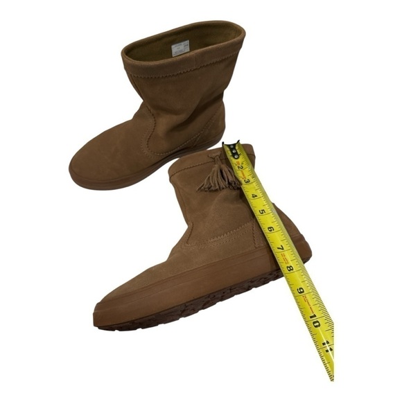 CROCS LODGEPOINT SUEDE PULL ON CROCBAND WINTER HIGH SNOW BOOT~Brown Tan size 10 - Picture 7 of 10